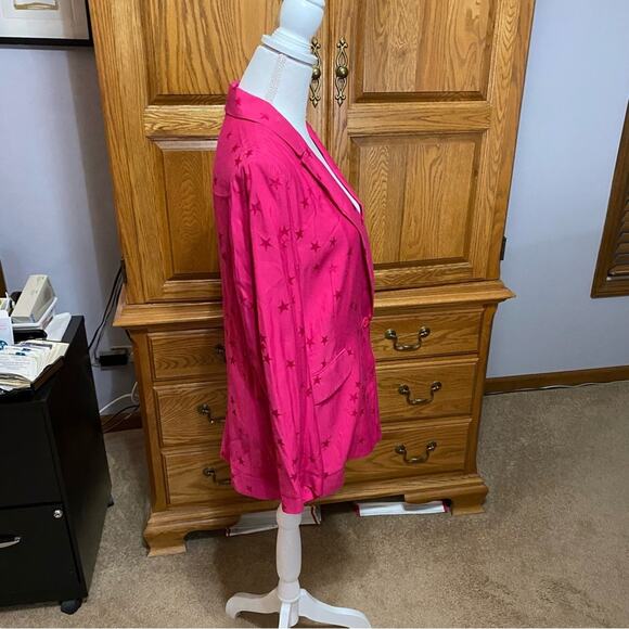 Equipment X Tibitha Simmons Pink Star Print Blazer Jacket Womens Size 6 - Picture 15 of 16